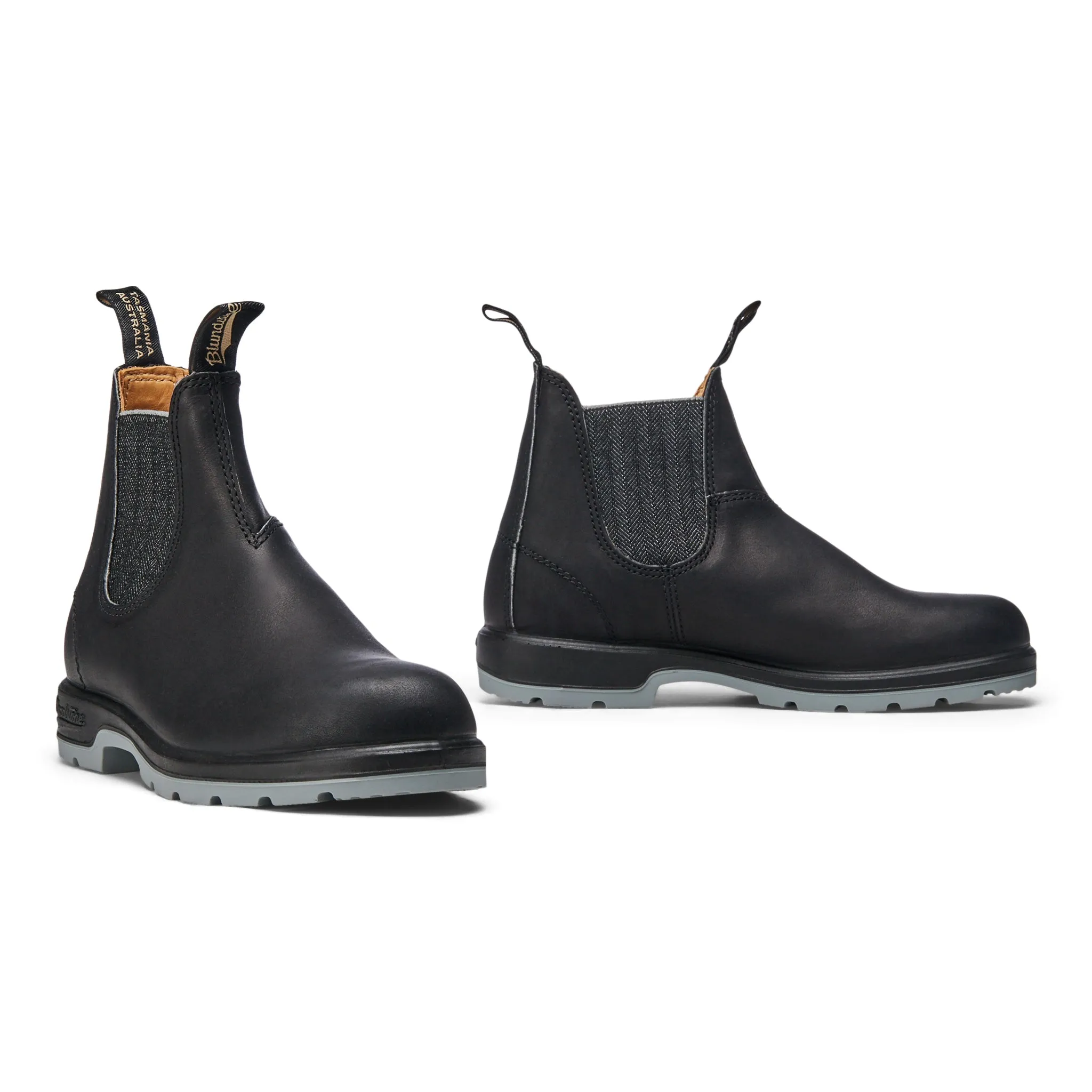 1943 - Classic Black Grey Sole Boots - Unisex|-|Bottes 1943 - Classiques en noir avec semelle grise - Unisexe