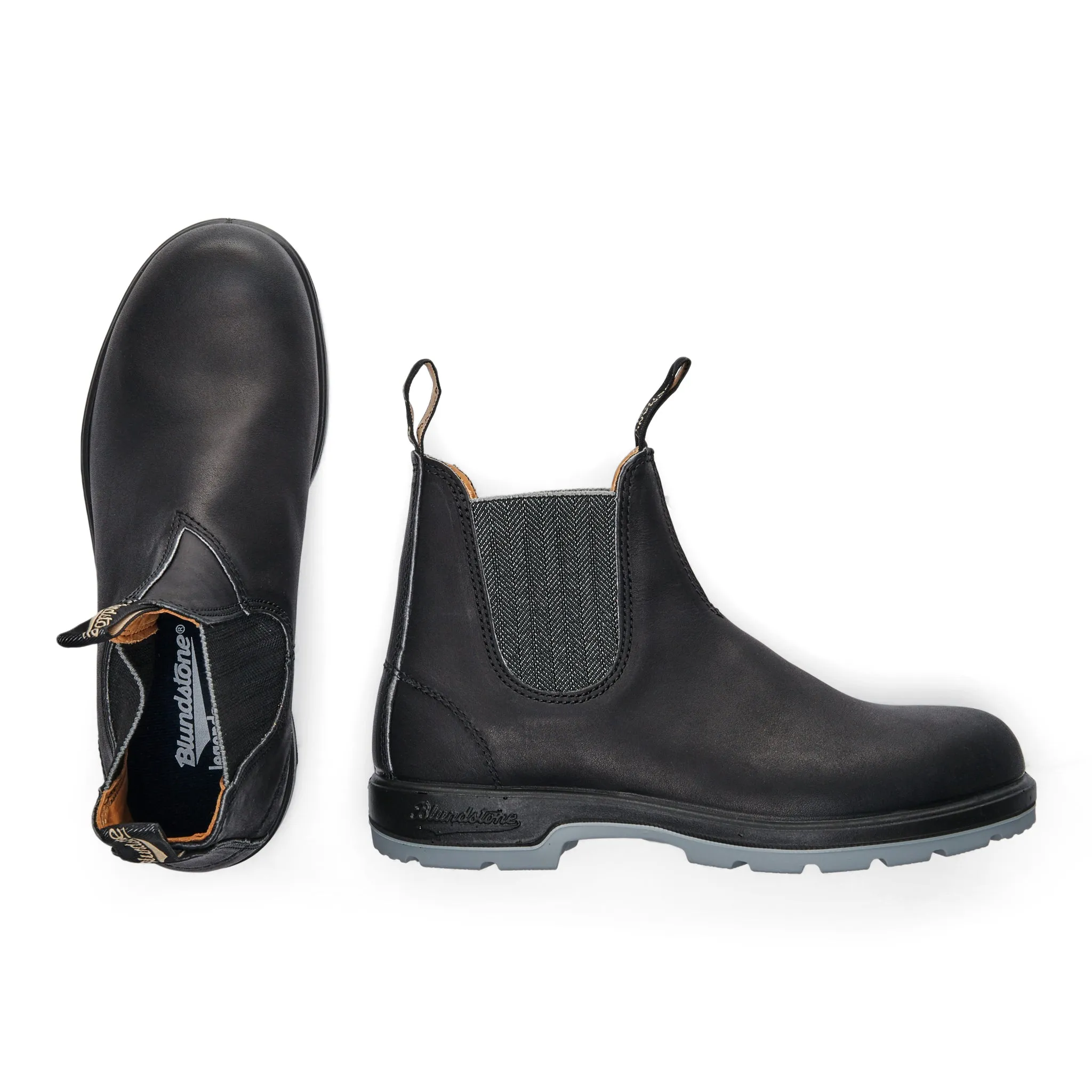 1943 - Classic Black Grey Sole Boots - Unisex|-|Bottes 1943 - Classiques en noir avec semelle grise - Unisexe