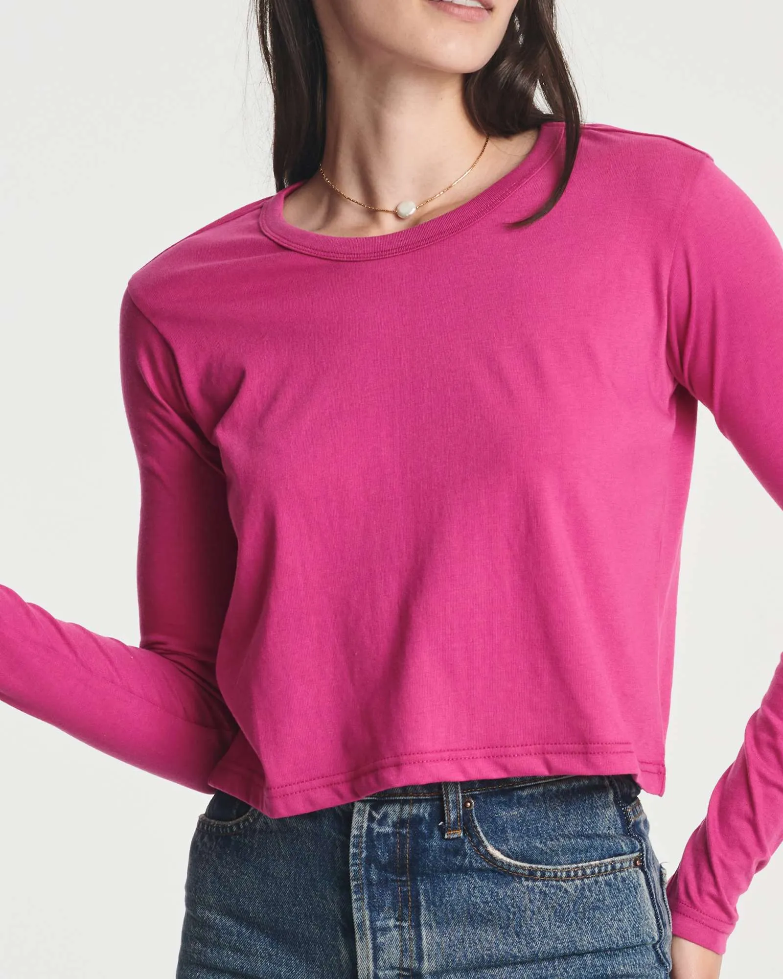 4 Pack: Women's Long Sleeve Crew Crop Top ( Available in Plus Size)