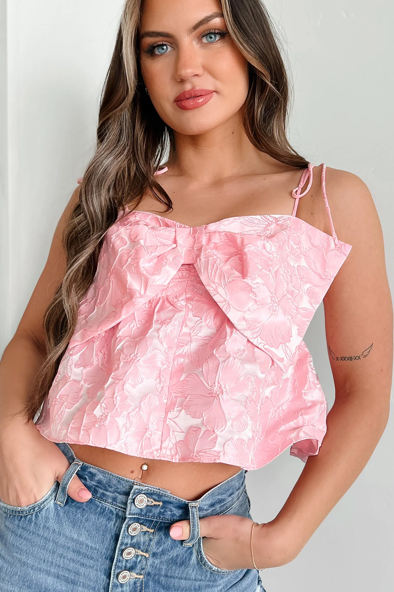 A Higher Calling Bow Front Babydoll Tank (Pink)