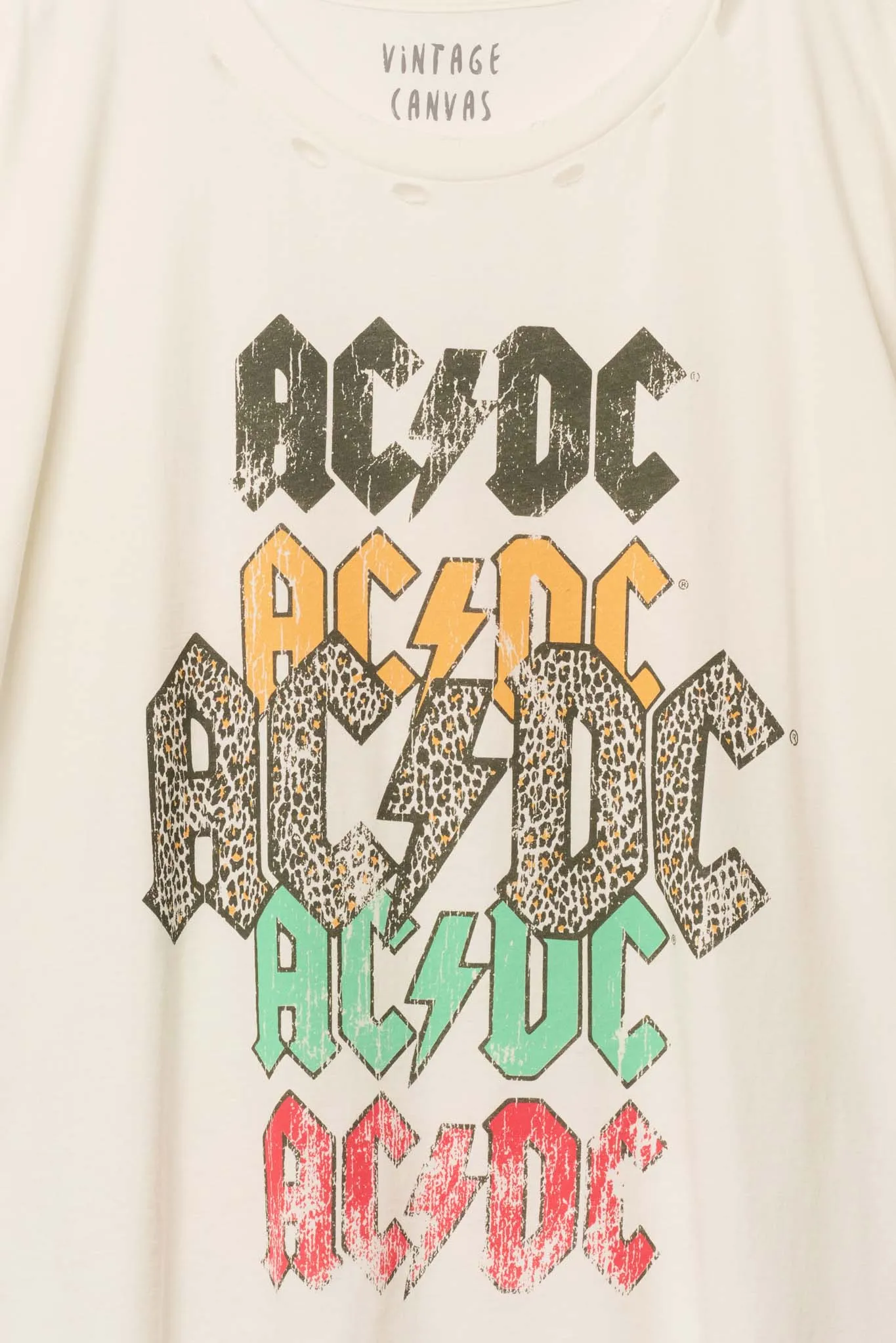 AC/DC Distressed Oversize Logo Graphic Tee