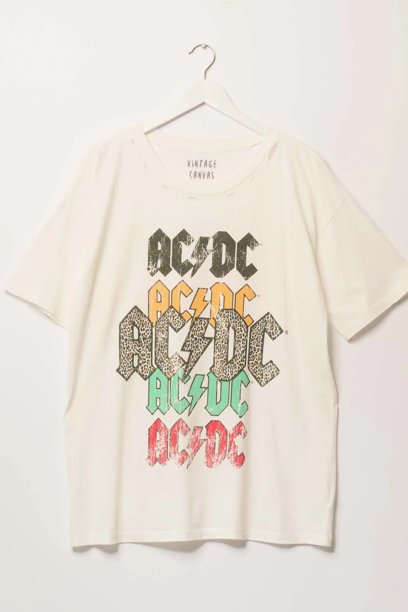 AC/DC Distressed Oversize Logo Graphic Tee