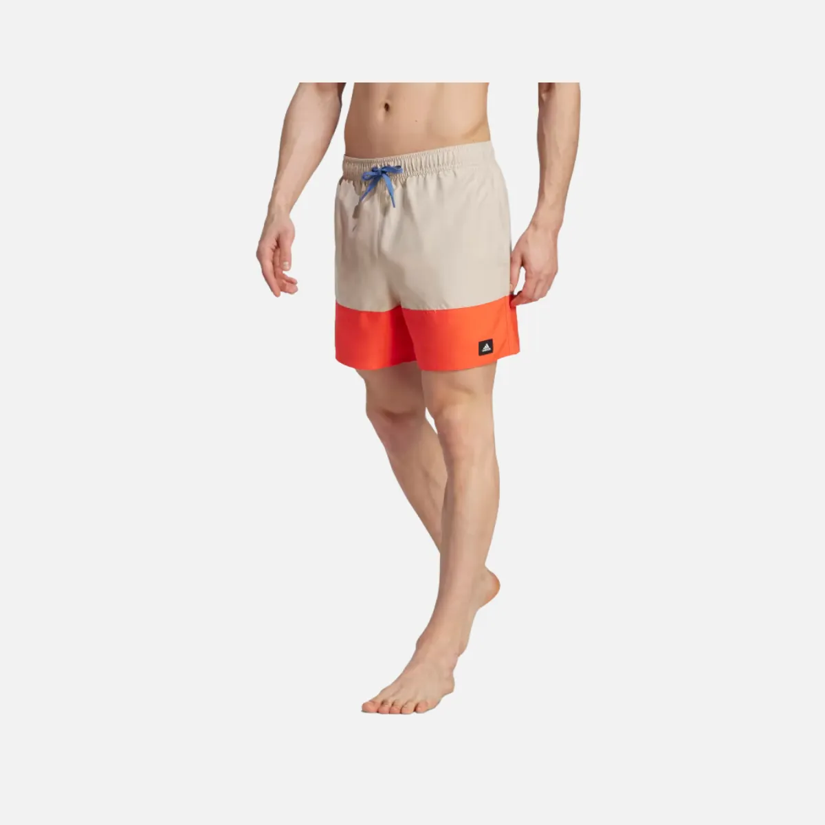 Adidas Colorblock Men's Swim Shorts -Wonder Beige/Bright Red