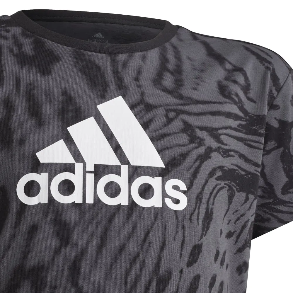 adidas Future Icons Hybird Animal Print Cotton Regular Kid's Tee