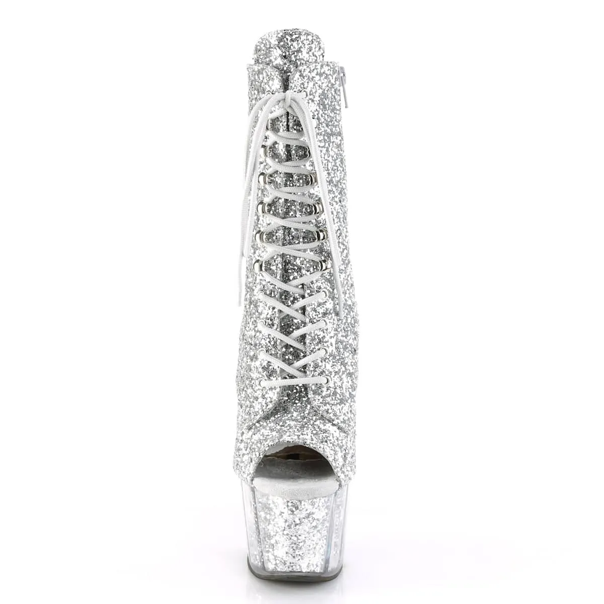 ADORE-1021G Silver Glitter Platform Boots