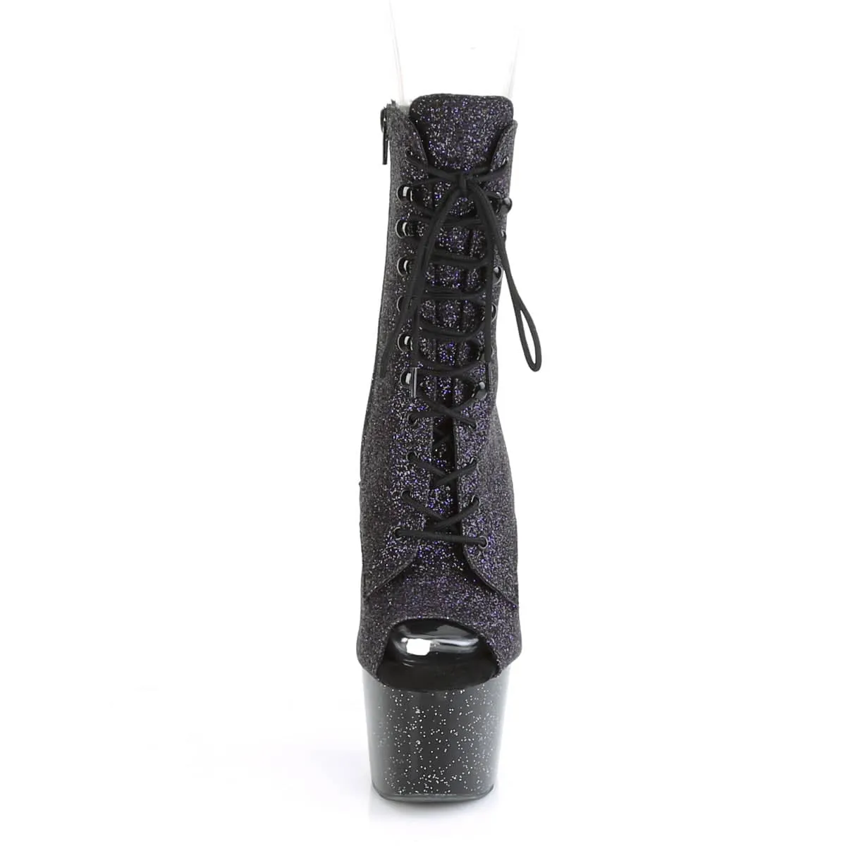 ADORE-1021MG Black & Purple Calf High Peep Toe Boots