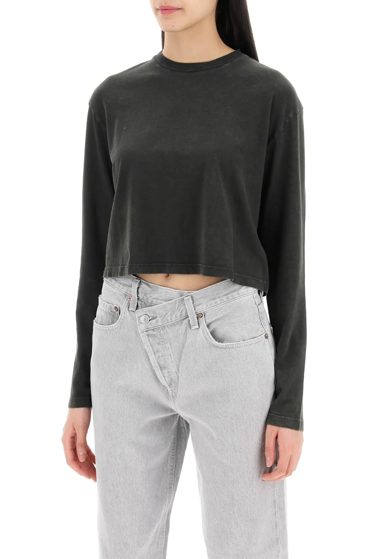 AGOLDE "cropped long-sleeved mason t