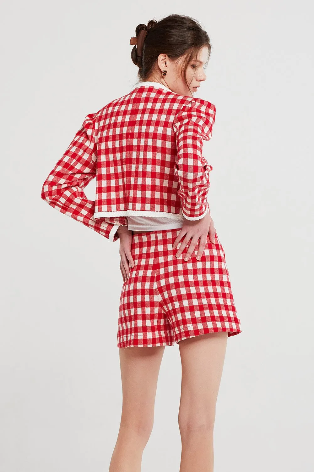 Alexa Gingham Cropped Jacket