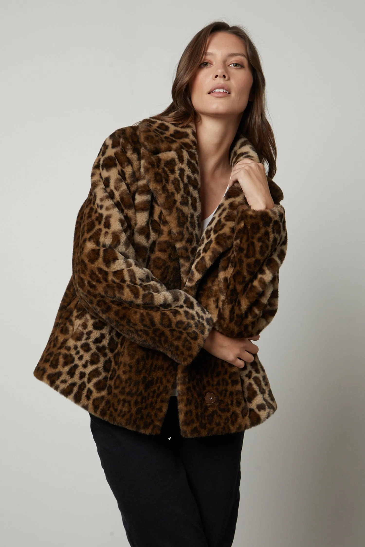 AMANI LEOPARD LUX FAUX FUR JACKET