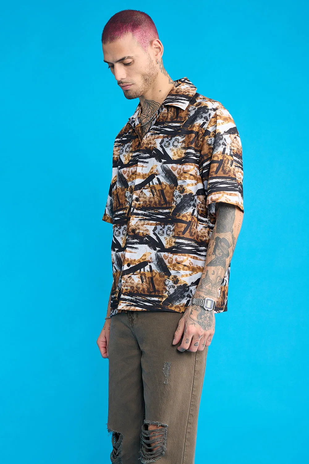 Animal Print Men's Resort Shirt