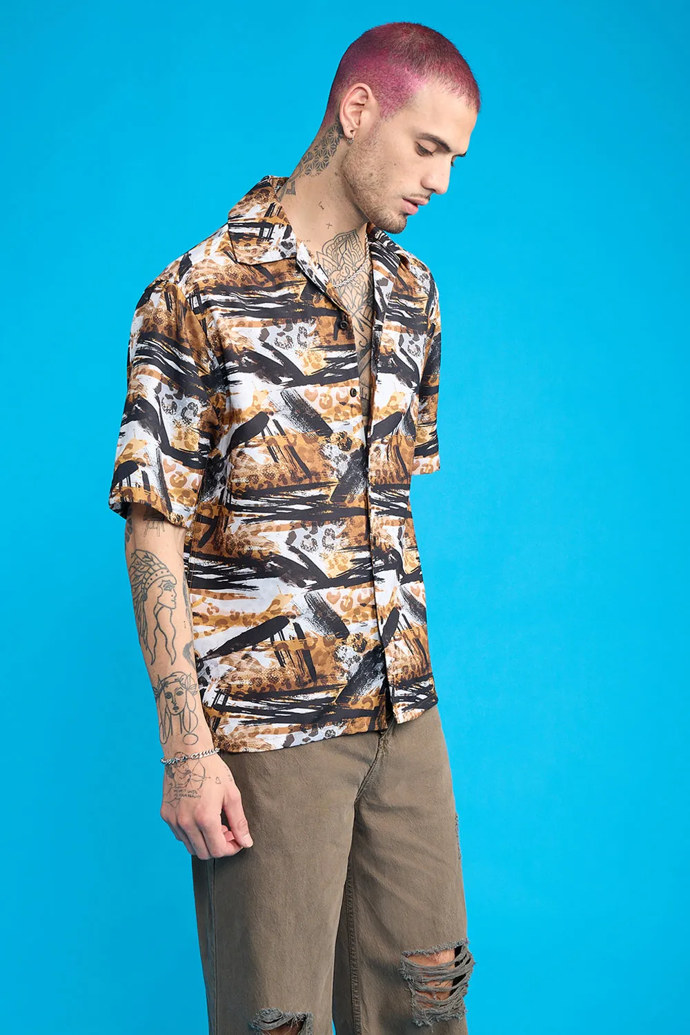 Animal Print Men's Resort Shirt