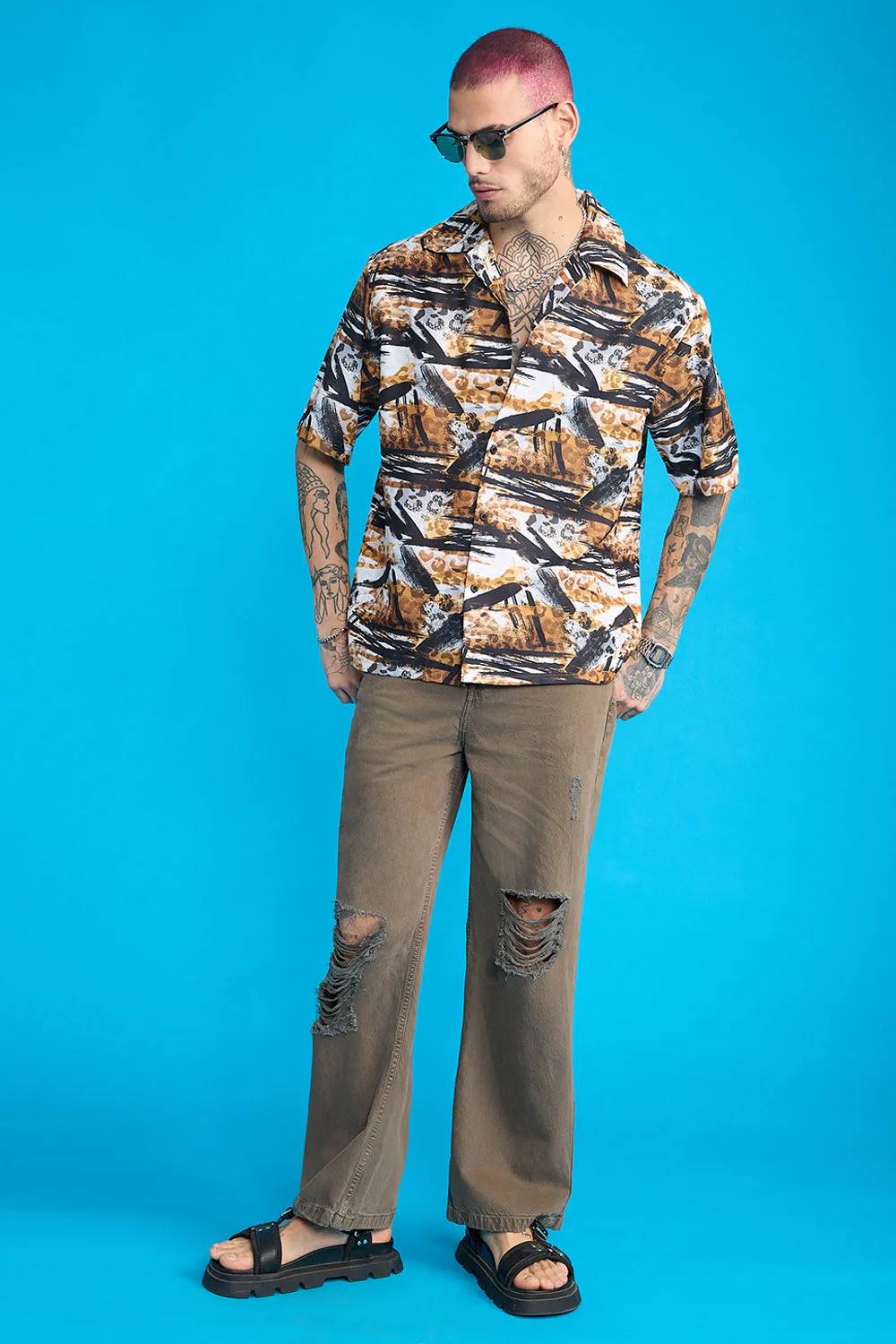 Animal Print Men's Resort Shirt