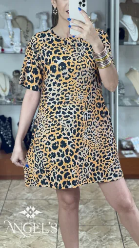 Animal Print T-Shirt Dress