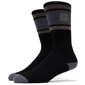 Anti-Hero Blackhero Outline Emb Socks - Black/Bronze/Charcoal