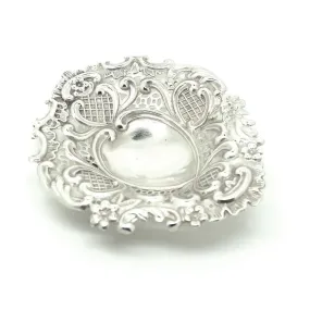 Antique Victorian 1898 Silver Bonbon Jewellery Tray