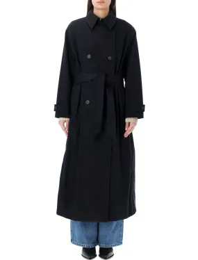 A.P.C. Water-Repellent Black Trench Jacket for Women