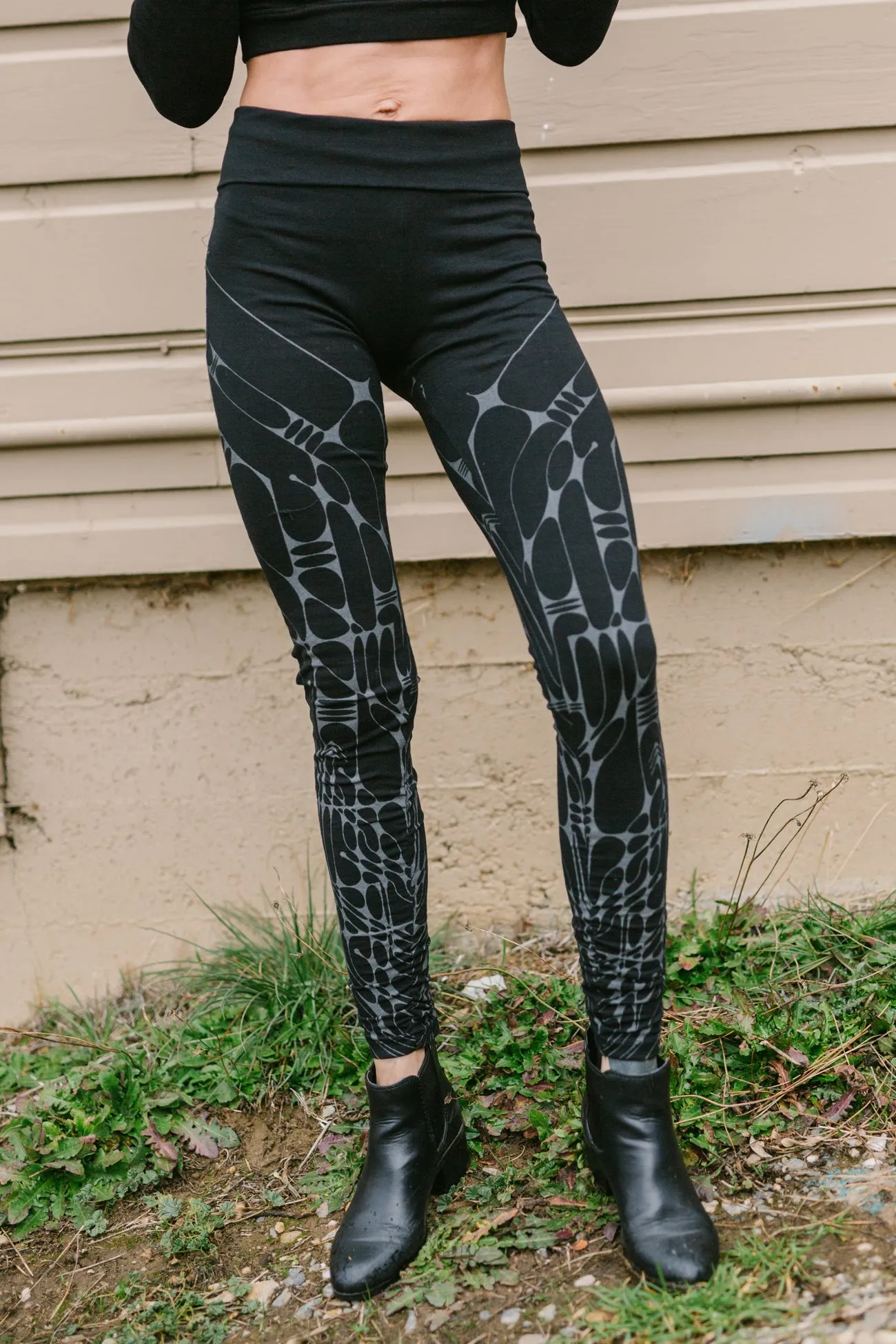 Arrow Leggings - Black/Gray