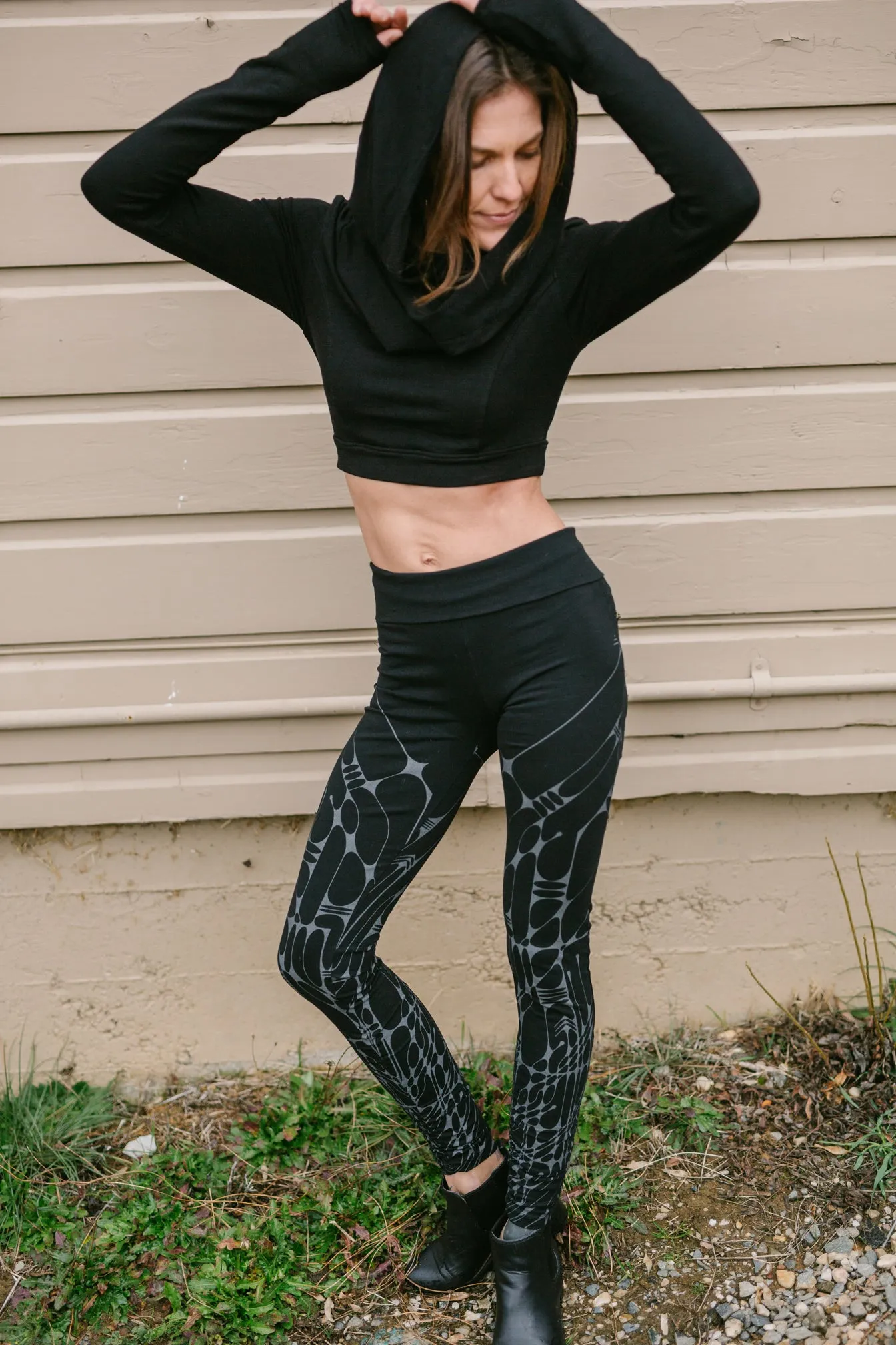 Arrow Leggings - Black/Gray