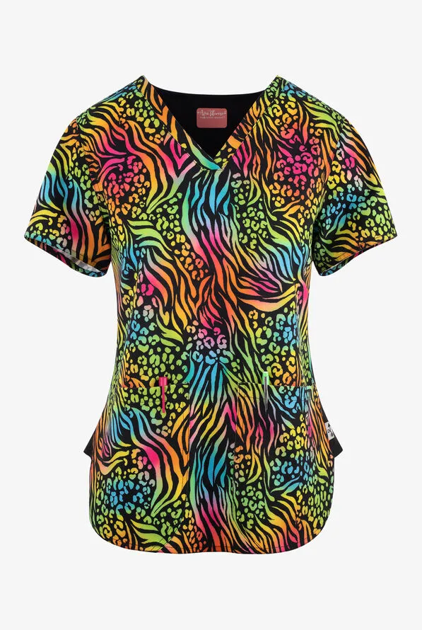 Ava Therese Women's Bold Moves Print Scrub Top