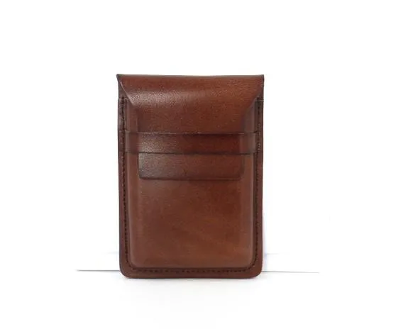 Badass Leather Mens Card Wallet Front Pocket Wallets Small Slim Wallet Change Wallet for Men