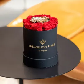 Basic Black Box | Red & Gold Mini Roses