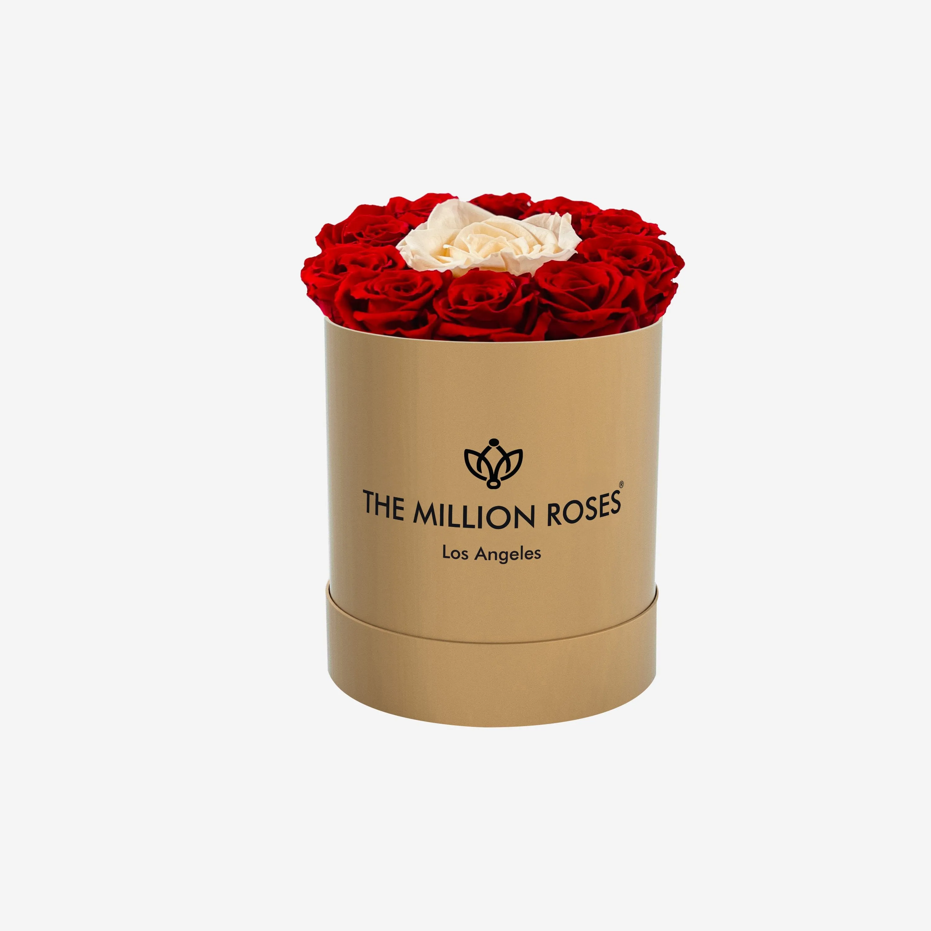 Basic Gold Box | Red & Ivory Mini Roses