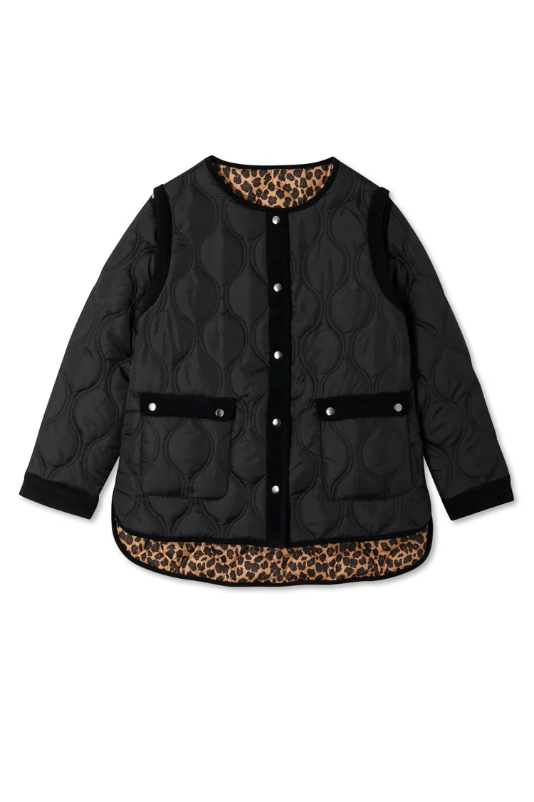 Black And Leopard Multi-Wear Jacket