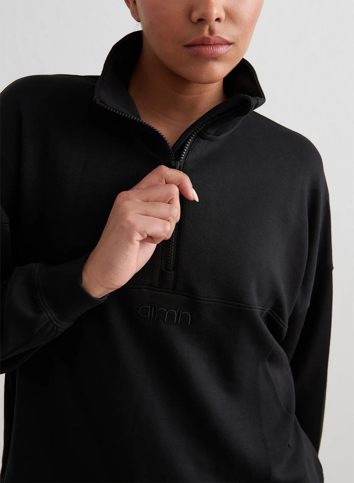 Black Comfy Half Zip