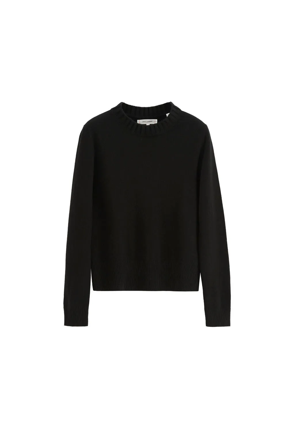 Black Wool-Cashmere Cropped Sweater