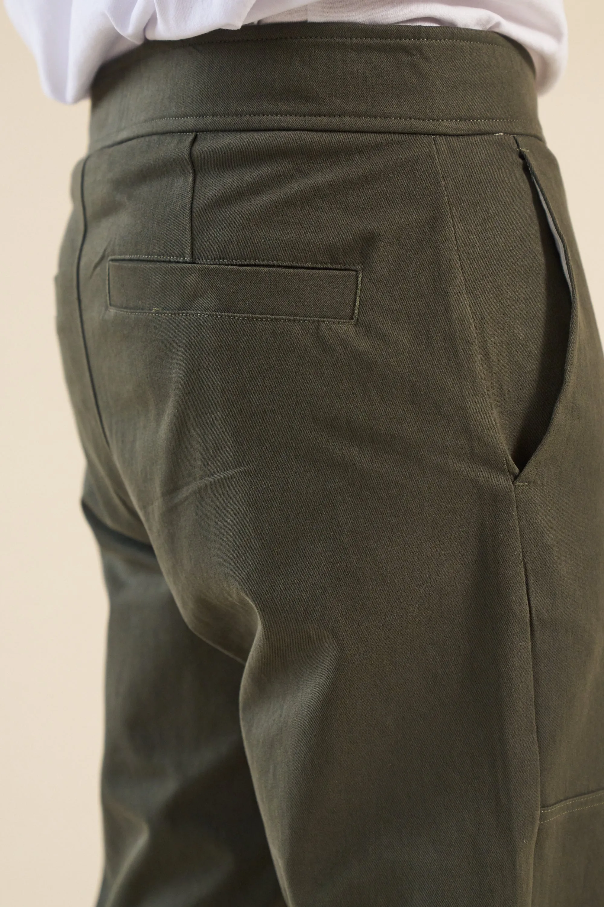 bound Khaki Straight Work Pant