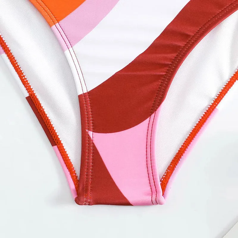 Bound to be Bold Colorblock One Shoulder Swimsuit