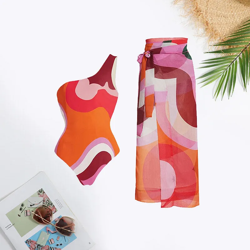 Bound to be Bold Colorblock One Shoulder Swimsuit