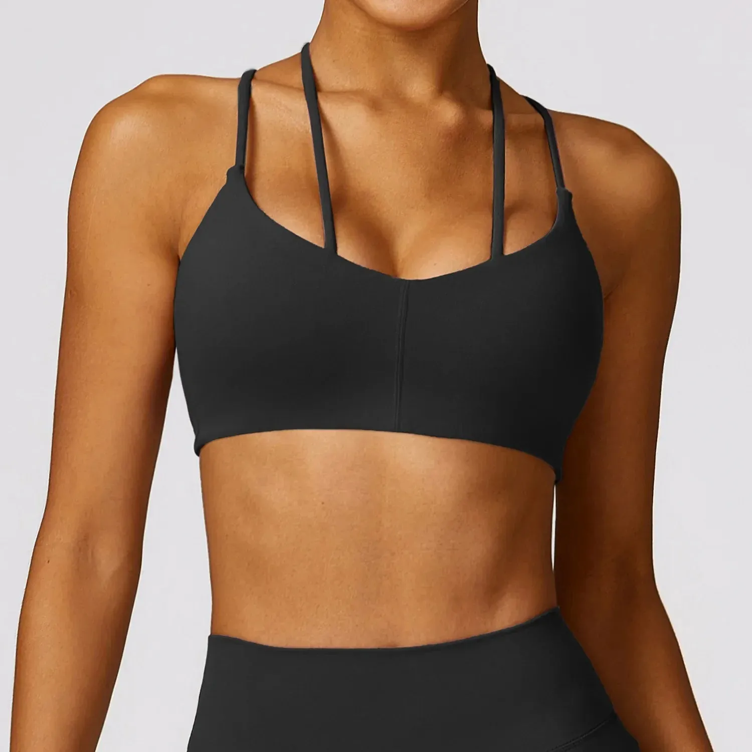 Bralette Zipper Seamless Padded Push Up Tops Sports Bra