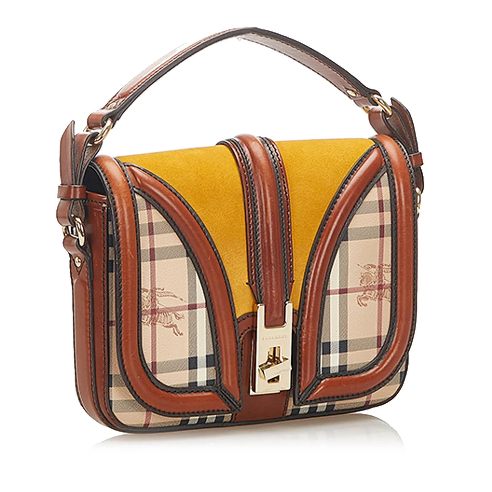 Burberry Haymarket Check Brickfield Satchel (SHG-18436)