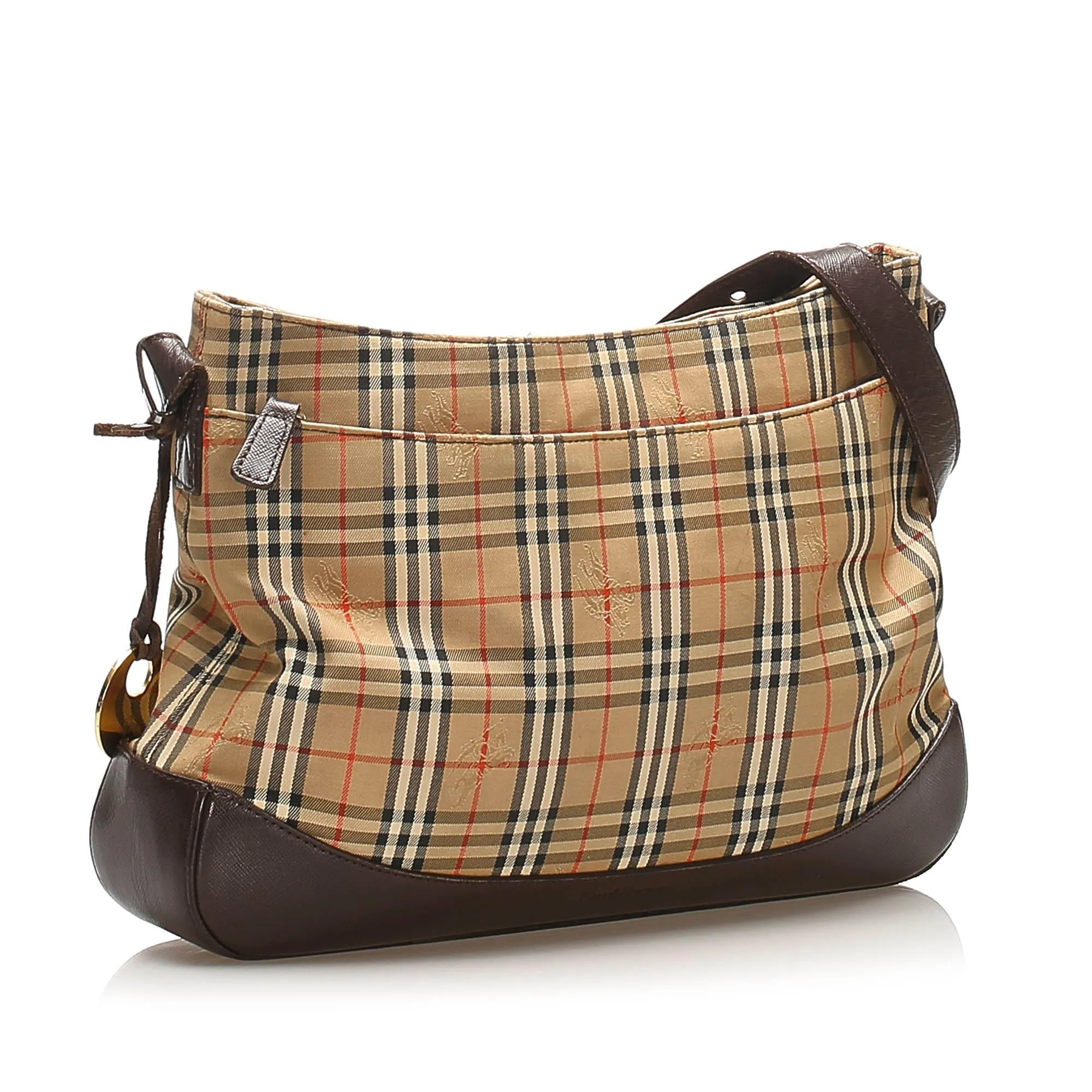 Burberry Haymarket Check Canvas Shoulder Bag (SHG-14148)