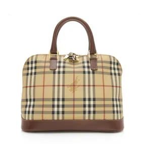 Burberry Haymarket Check Dome Satchel (SHF-12424)