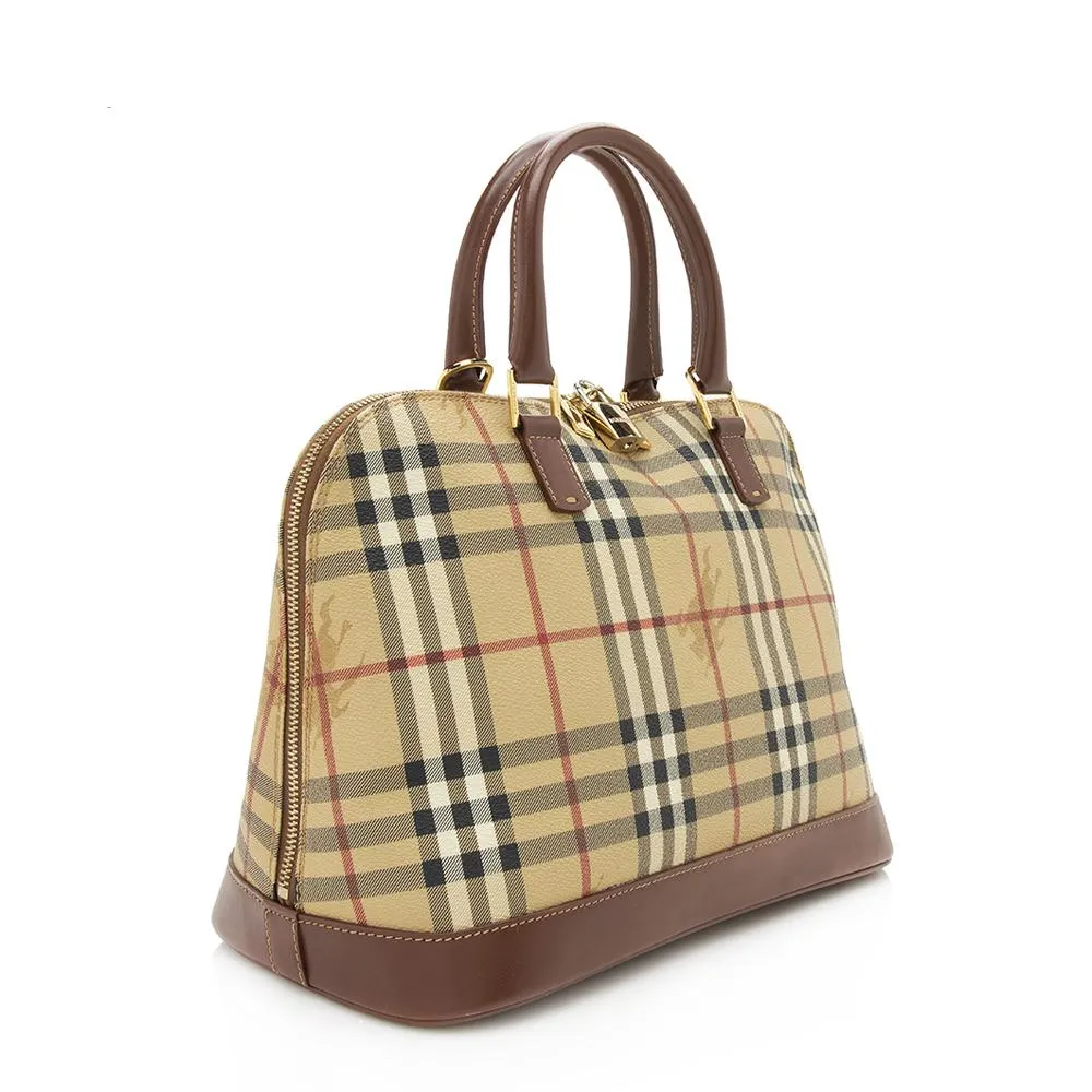 Burberry Haymarket Check Dome Satchel (SHF-12424)