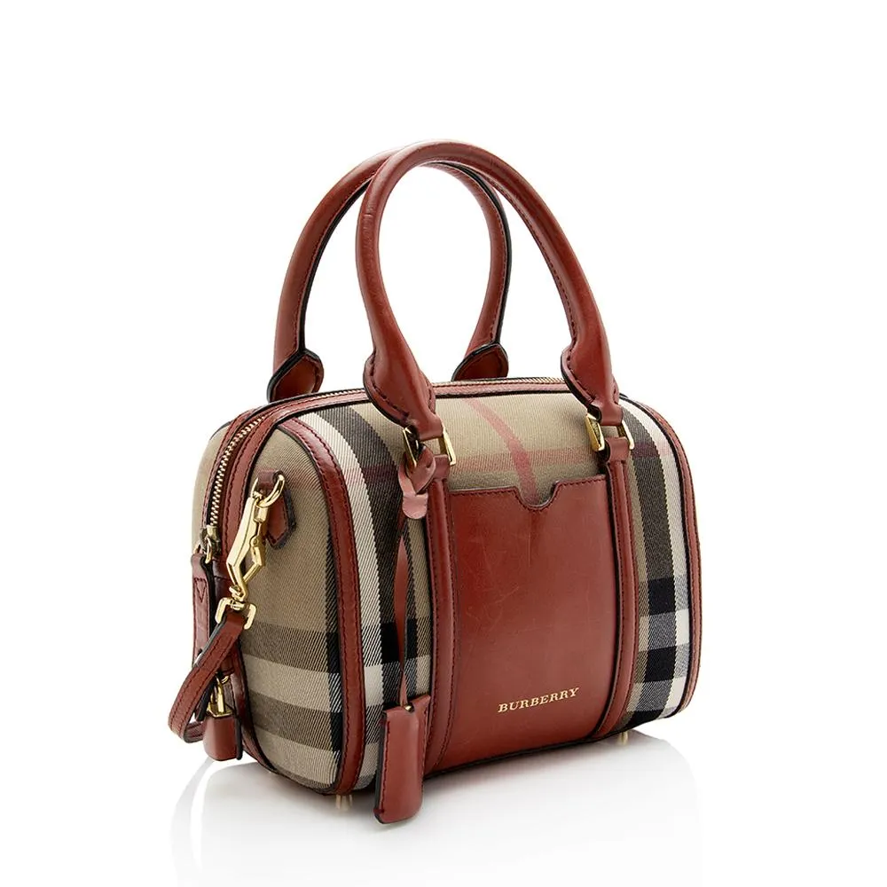 Burberry House Check Alchester Convertible Small Satchel (SHF-13581)