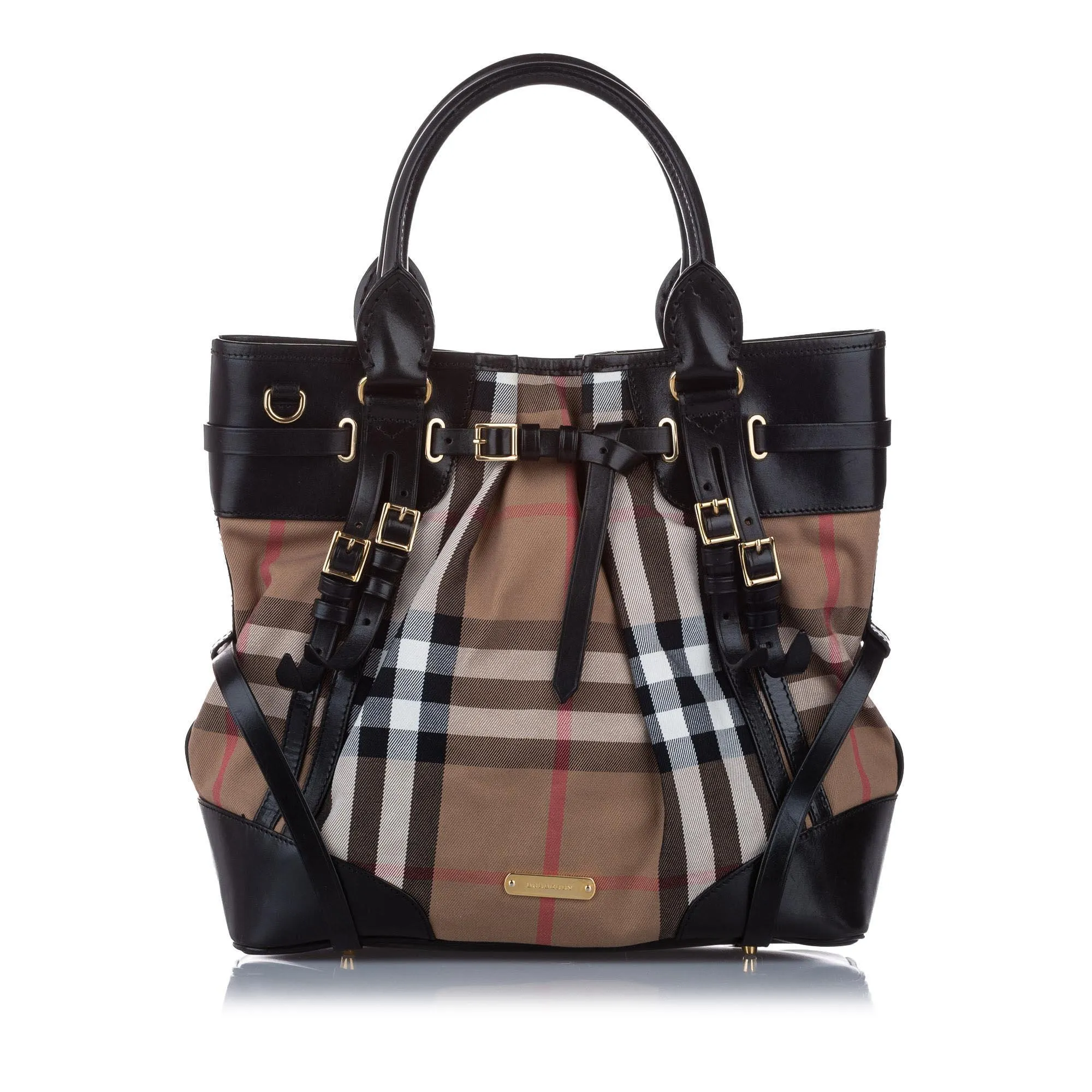 Burberry House Check Bridle Canvas Satchel (SHG-15321)