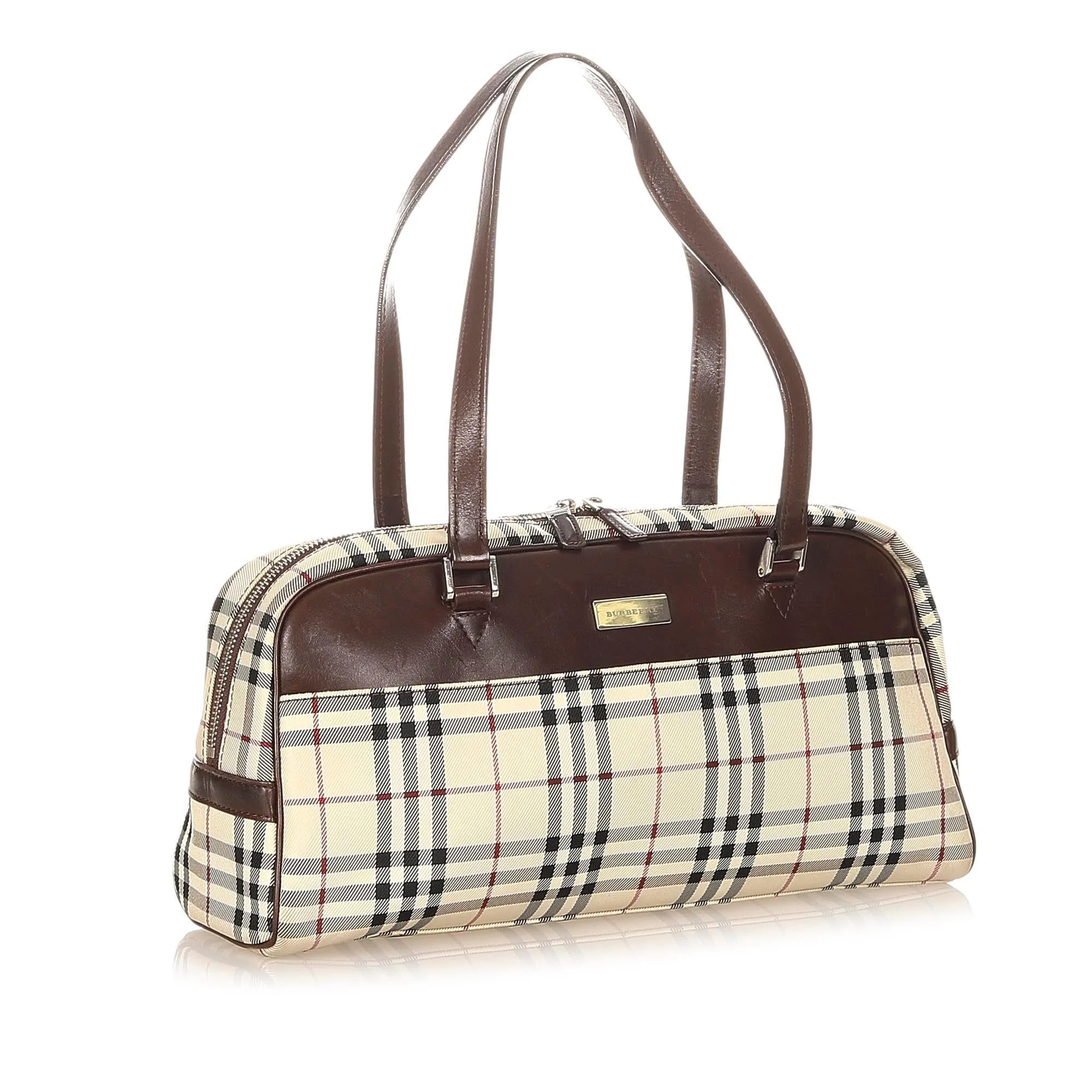 Burberry House Check Canvas Boston Bag (SHG-20526)