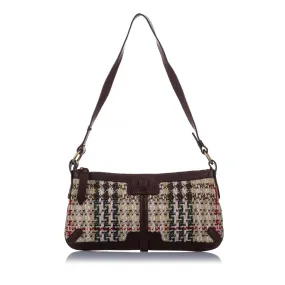 Burberry House Check Tweed Shoulder Bag (SHG-15322)