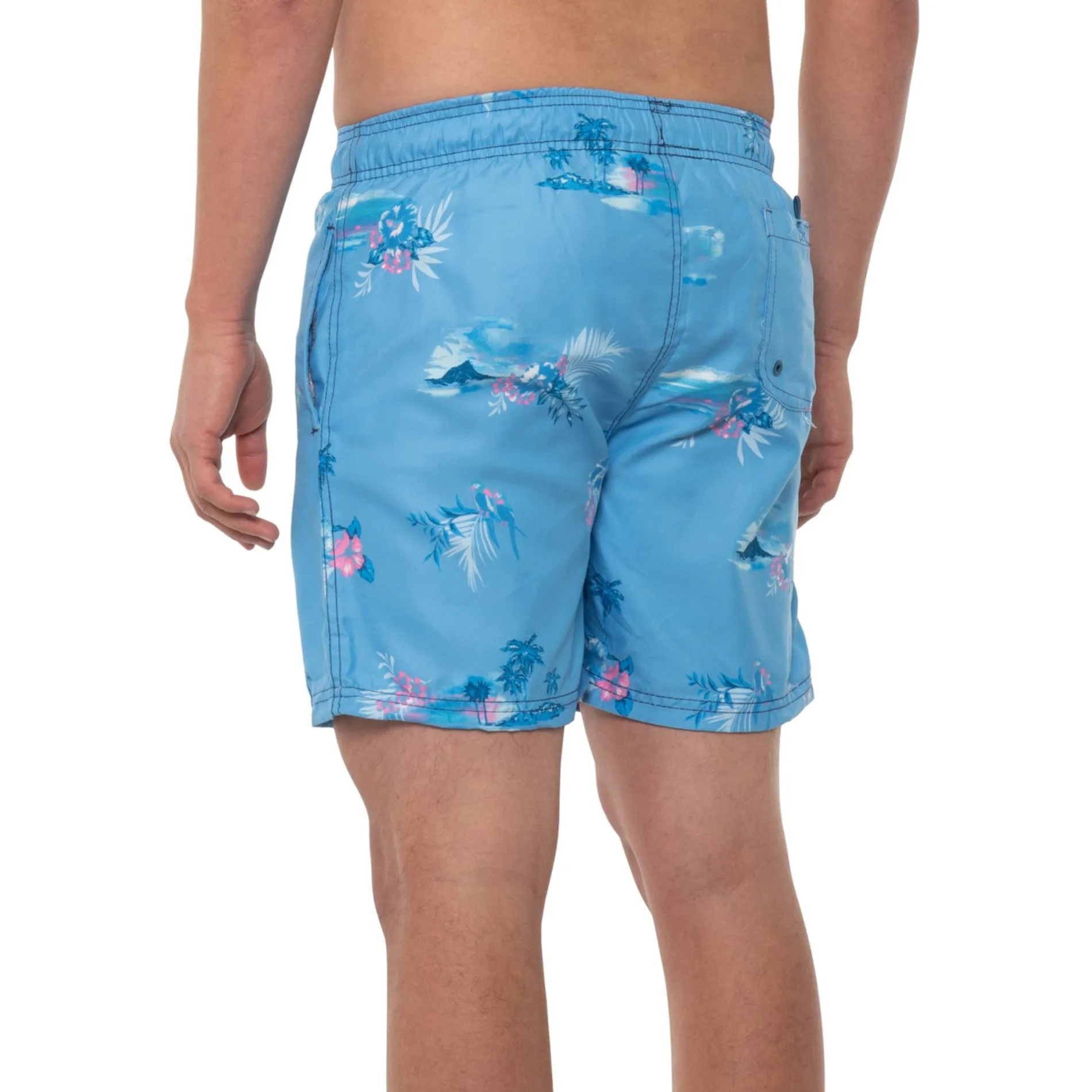 BURNSIDE APPAREL Volley 6" Inseam Beach Shorts Color Block Swim Trunks