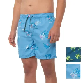 BURNSIDE APPAREL Volley 6" Inseam Beach Shorts Color Block Swim Trunks