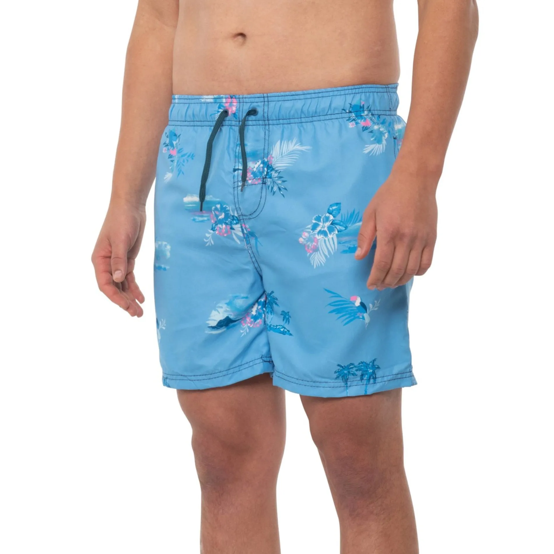 BURNSIDE APPAREL Volley 6" Inseam Beach Shorts Color Block Swim Trunks