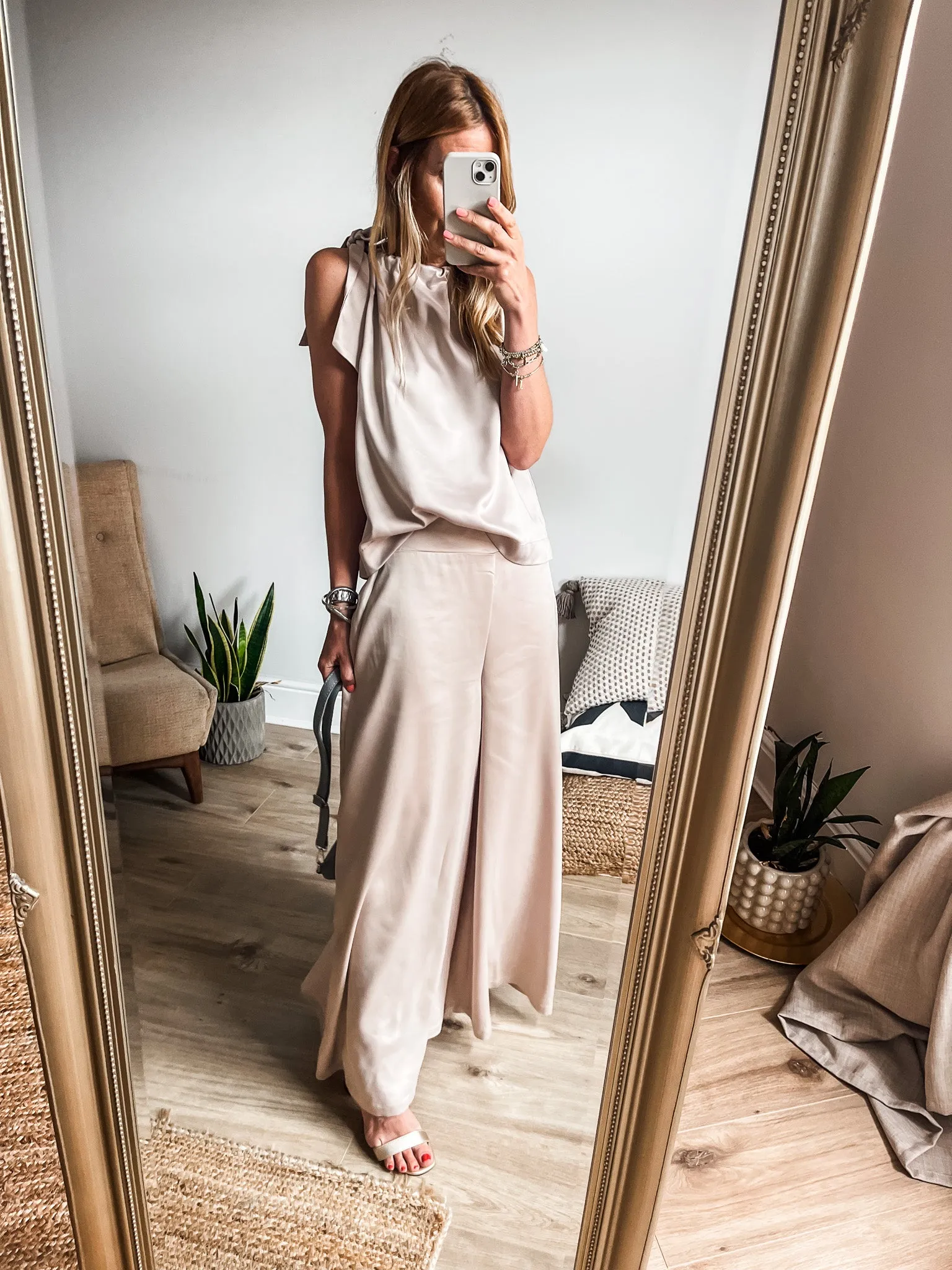 b.young Esto Satin Palazzo Pants PREMIUM BRAND