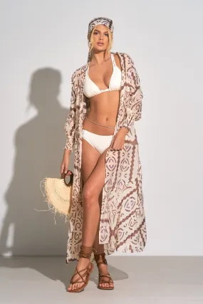 Cabos Print Long Kimono