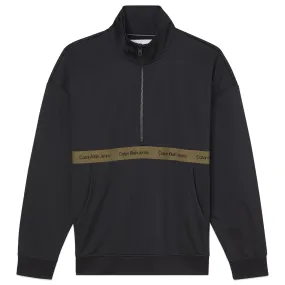 Calvin Klein Contrast Half Zip Sweat - Black