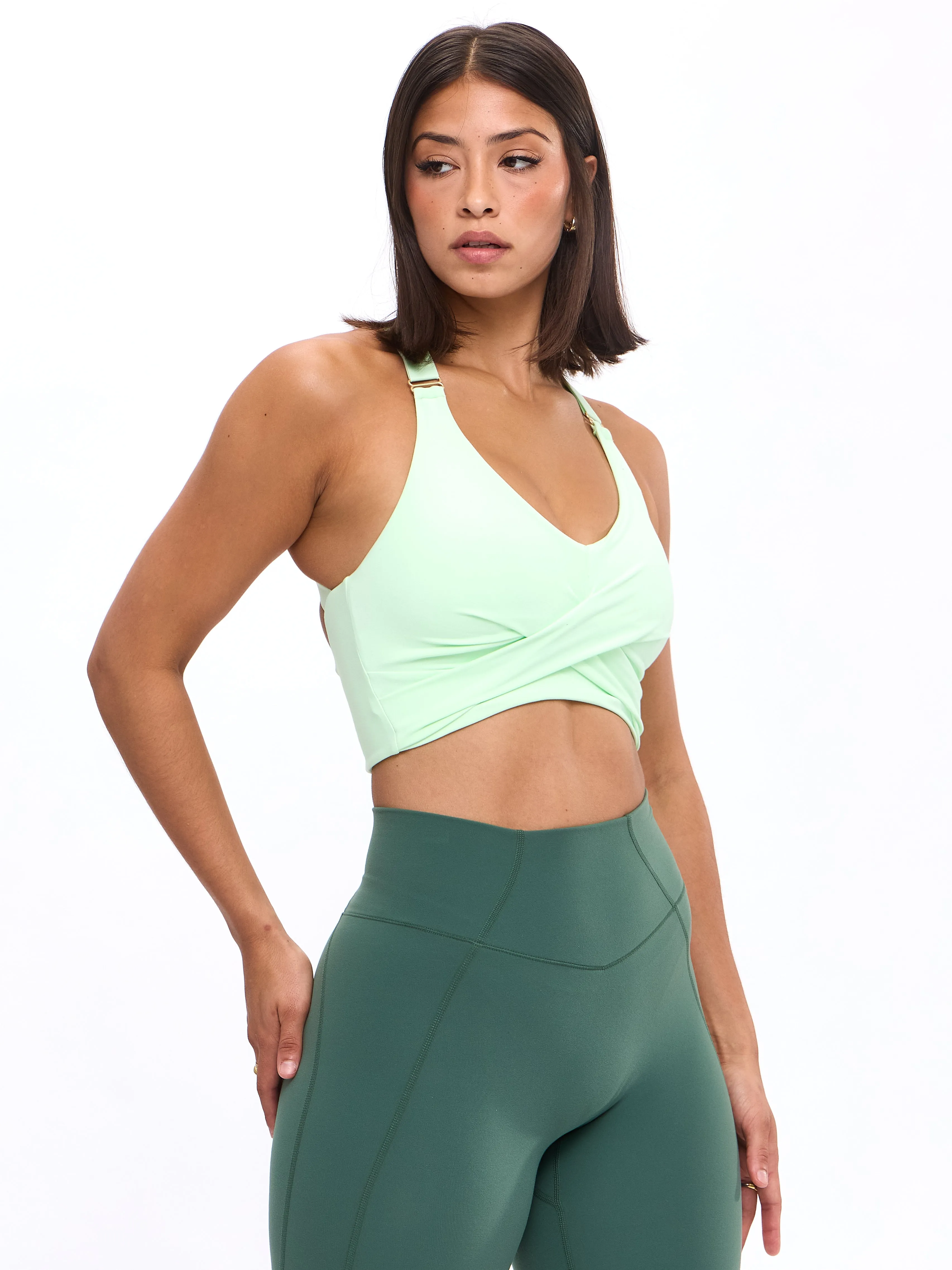 Candy Wrap Sports Bra - Honeydew