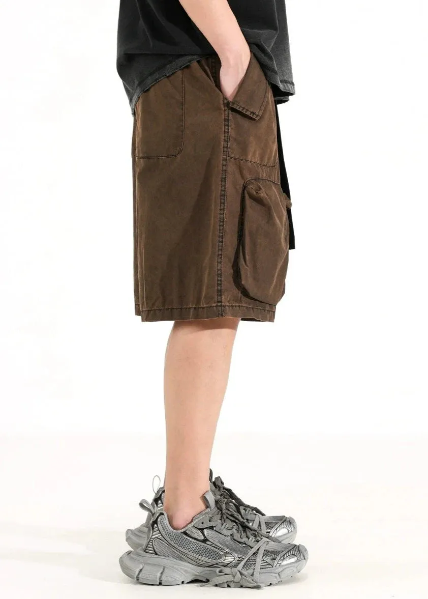 Cargo Utility Shorts with Multiple Zippered Pockets