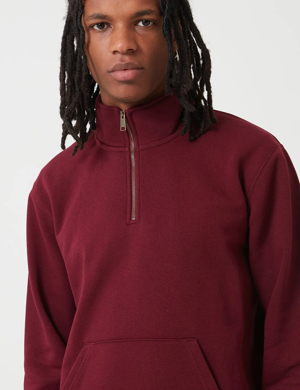 Carhartt-WIP Chase Neck Zip Sweat - Merlot Red